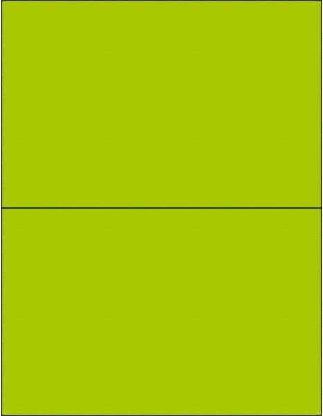 Tape Logic - 8-1/2" Long, Fluorescent Green Paper Laser Label - For Laser Printers - Americas Industrial Supply