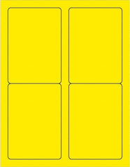 Tape Logic - 5" Long, Fluorescent Yellow Paper Laser Label - For Laser Printers - Americas Industrial Supply