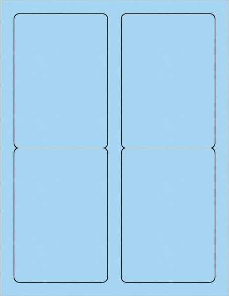 Tape Logic - 5" Long, Pastel Blue Paper Laser Label - For Laser Printers - Americas Industrial Supply