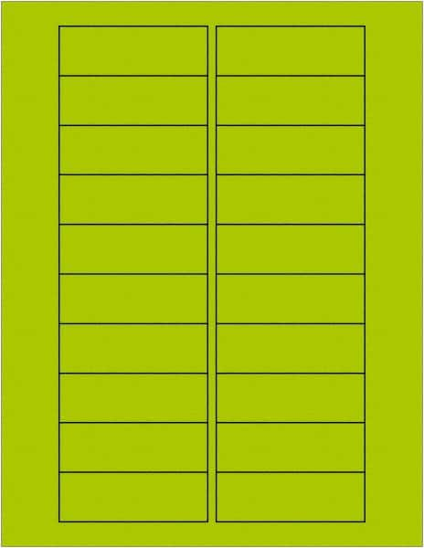 Tape Logic - 3" Long, Fluorescent Green Paper Laser Label - For Laser Printers - Americas Industrial Supply