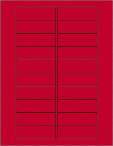 Tape Logic - 3" Long, Fluorescent Red Paper Laser Label - For Laser Printers - Americas Industrial Supply