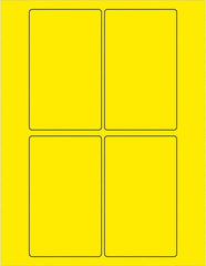 Tape Logic - 5" Long, Fluorescent Yellow Paper Laser Label - For Laser Printers - Americas Industrial Supply