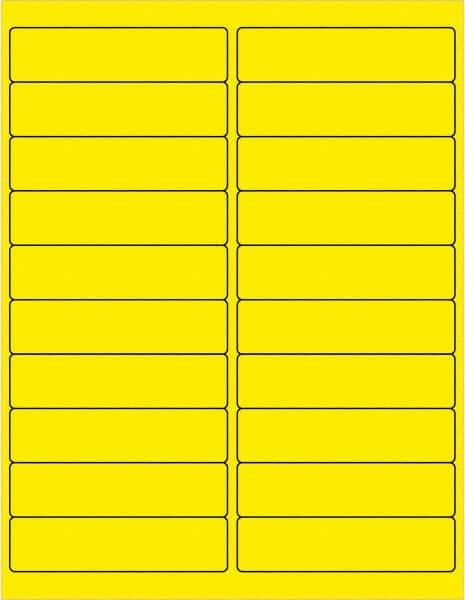 Tape Logic - 4" Long, Fluorescent Yellow Paper Laser Label - For Laser Printers - Americas Industrial Supply
