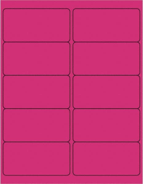 Tape Logic - 4" Long, Fluorescent Pink Paper Laser Label - For Laser Printers - Americas Industrial Supply