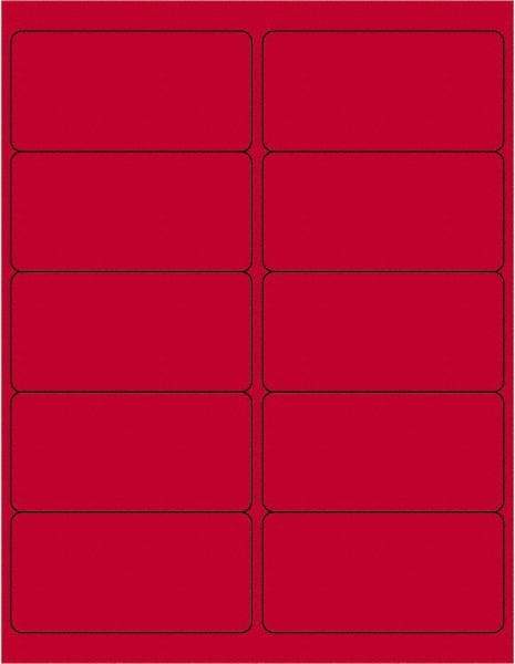 Tape Logic - 4" Long, Fluorescent Red Paper Laser Label - For Laser Printers - Americas Industrial Supply