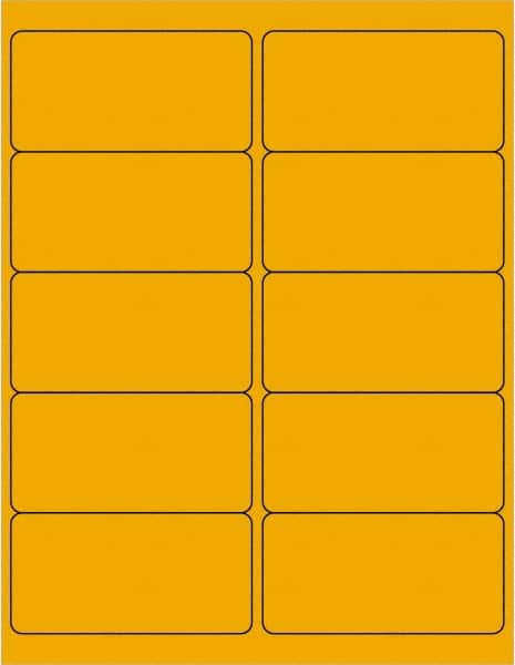 Tape Logic - 4" Long, Fluorescent Orange Paper Laser Label - For Laser Printers - Americas Industrial Supply