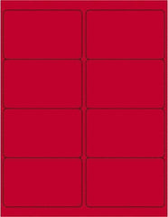 Tape Logic - 4" Long, Fluorescent Red Paper Laser Label - For Laser Printers - Americas Industrial Supply