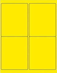 Tape Logic - 5" Long, Fluorescent Yellow Paper Laser Label - For Laser Printers - Americas Industrial Supply