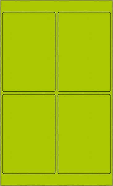 Tape Logic - 6" Long, Fluorescent Green Paper Laser Label - For Laser Printers - Americas Industrial Supply