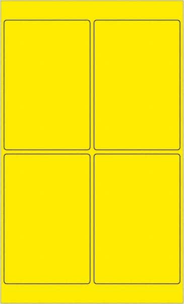 Tape Logic - 6" Long, Fluorescent Yellow Paper Laser Label - For Laser Printers - Americas Industrial Supply