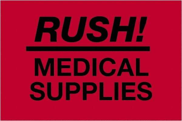 Tape Logic - 3" Long, Fluorescent Red Paper Shipping Label - For Multi-Use - Americas Industrial Supply