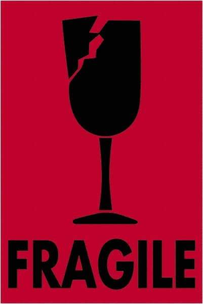 Tape Logic - 3" Long, Fluorescent Red Paper Shipping Label - For Multi-Use - Americas Industrial Supply