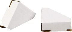 Made in USA - 3-1/4" Long x 3-1/4" Wide x 1-3/8" High x 3/16" Thick Corner - White, Case - Americas Industrial Supply