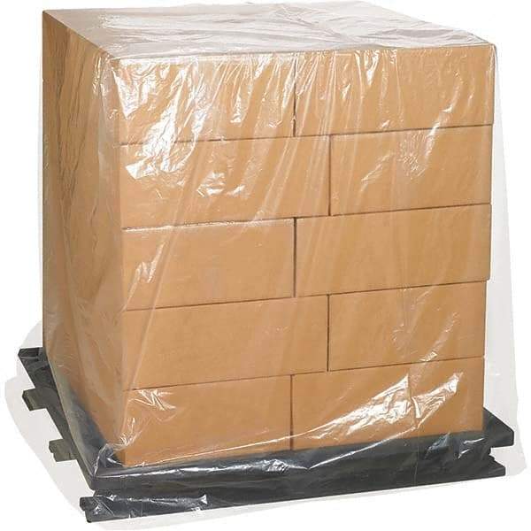 Made in USA - 48" Long x 52" Wide x 88" High Pallet Cover - Clear, Case, 50 Piece - Americas Industrial Supply