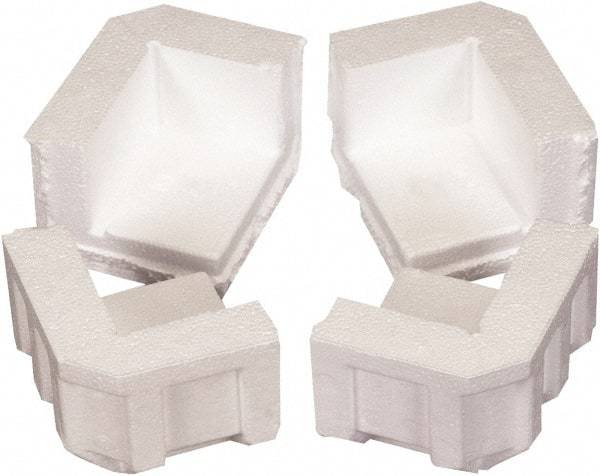 Made in USA - 4-3/4" Long x 4" Wide x 3-1/4" High x 1-1/4" Thick Corner - White, Roll - Americas Industrial Supply