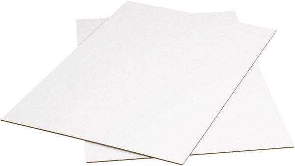 Made in USA - 48" Long x 48" Wide Corrugated Sheet - White - Americas Industrial Supply