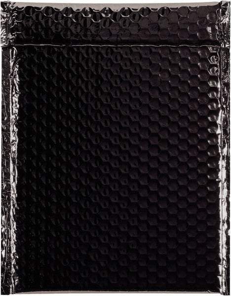 Made in USA - 11-1/2" Long x 9" Wide Peel-Off Self-Seal Bubble Mailer - Black - Americas Industrial Supply
