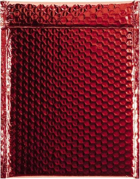 Made in USA - 11-1/2" Long x 9" Wide Peel-Off Self-Seal Bubble Mailer - Red - Americas Industrial Supply