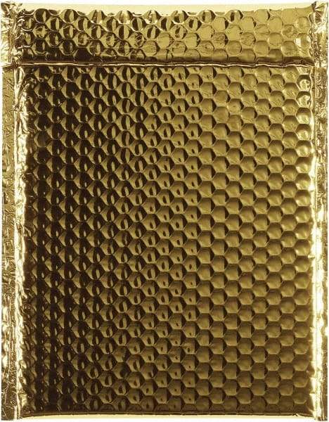 Made in USA - 11-1/2" Long x 9" Wide Peel-Off Self-Seal Bubble Mailer - Gold - Americas Industrial Supply