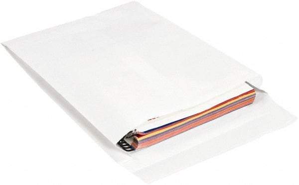 Made in USA - 16" Long x 12" Wide Peel-Off Self-Seal Expandable Envelope - White - Americas Industrial Supply