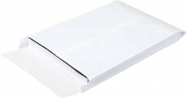 Made in USA - 13" Long x 10" Wide Peel-Off Self-Seal Expandable Envelope - White - Americas Industrial Supply