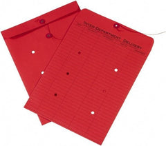 Made in USA - 13" Long x 10" Wide Draw String Inter-Department Envelope - Red - Americas Industrial Supply