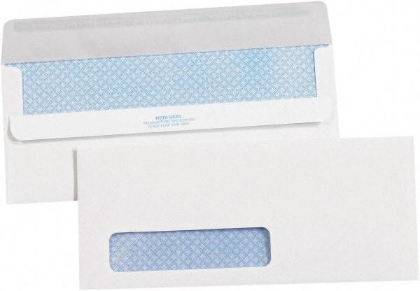 Made in USA - 9-1/2" Long x 4-1/8" Wide Self Seal Plain White Envelope with Window - White - Americas Industrial Supply