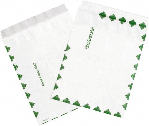 Dupont - 12" Long x 9" Wide Peel-Off Self-Seal Tyvek Flat Catalog Envelopes - White/Green - Americas Industrial Supply
