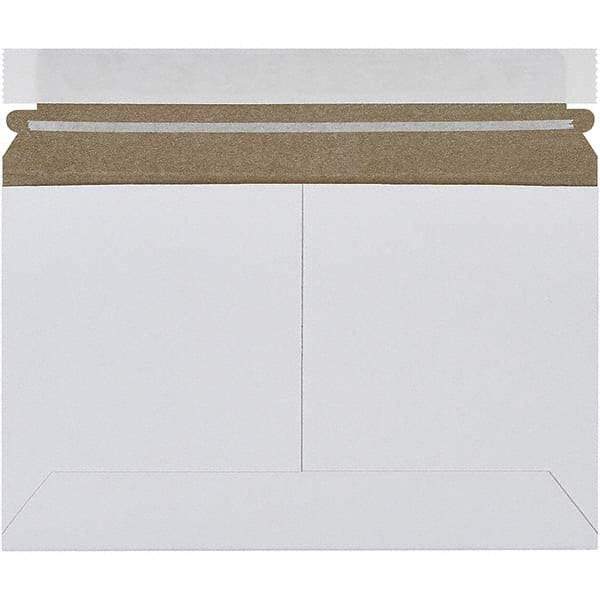 Made in USA - 6" Long x 9" Wide Peel-Off Self-Seal Flat Mailer - White - Americas Industrial Supply