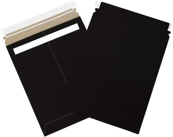 Made in USA - 12-1/4" Long x 9-3/4" Wide Peel-Off Self-Seal Flat Mailer - Black - Americas Industrial Supply