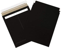 Made in USA - 12-1/4" Long x 9-3/4" Wide Peel-Off Self-Seal Flat Mailer - Black - Americas Industrial Supply