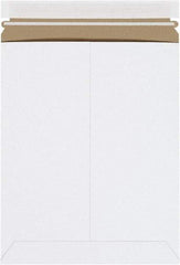 Made in USA - 12-1/4" Long x 9-3/4" Wide Peel-Off Self-Seal Flat Mailer - White - Americas Industrial Supply