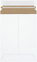 Made in USA - 8" Long x 6" Wide Peel-Off Self-Seal Flat Mailer - White - Americas Industrial Supply