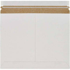 Made in USA - 9-3/4" Long x 12-1/4" Wide Peel-Off Self-Seal Flat Mailer - White - Americas Industrial Supply