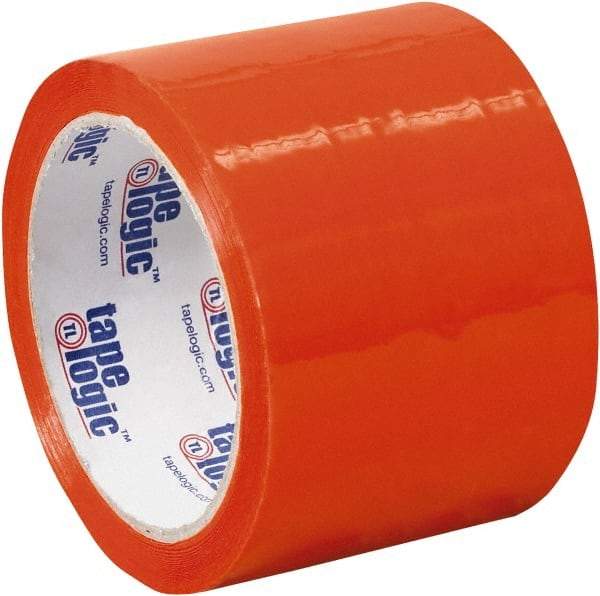 Tape Logic - 3" x 55 Yd Orange Acrylic Adhesive Packaging Tape - Polypropylene Film Backing, 2.2 mil Thick, 21.4 Lb Tensile Strength - Americas Industrial Supply