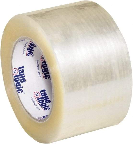 Tape Logic - 3" x 110 Yd Clear Hot Melt Adhesive Packaging Tape - Polypropylene Film Backing, 2.5 mil Thick, 36 Lb Tensile Strength - Americas Industrial Supply