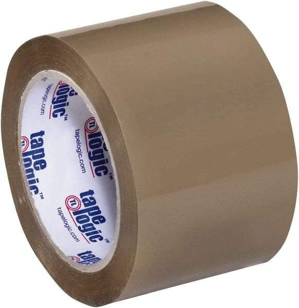 Tape Logic - 3" x 55 Yd Tan Acrylic Adhesive Packaging Tape - Polypropylene Film Backing, 3.5 mil Thick, 33.7 Lb Tensile Strength - Americas Industrial Supply