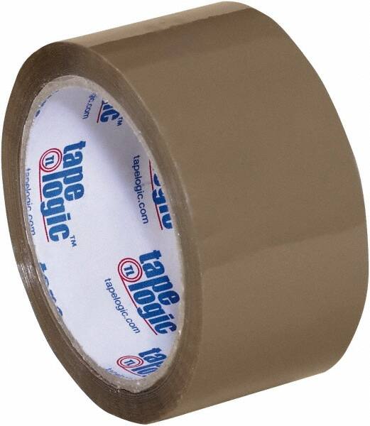 Tape Logic - 2" x 55 Yd Tan Acrylic Adhesive Packaging Tape - Polypropylene Film Backing, 2 mil Thick, 20 Lb Tensile Strength - Americas Industrial Supply