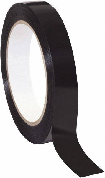 Tape Logic - 3/4" x 60 Yd Black Rubber Adhesive Strapping Tape - Polypropylene Film Backing, 2.7 mil Thick, 90 Lb Tensile Strength - Americas Industrial Supply