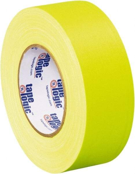 Tape Logic - 2" x 50 Yds Fluorescent Yellow Gaffers Tape - 11 mil, Rubber Adhesive - Americas Industrial Supply