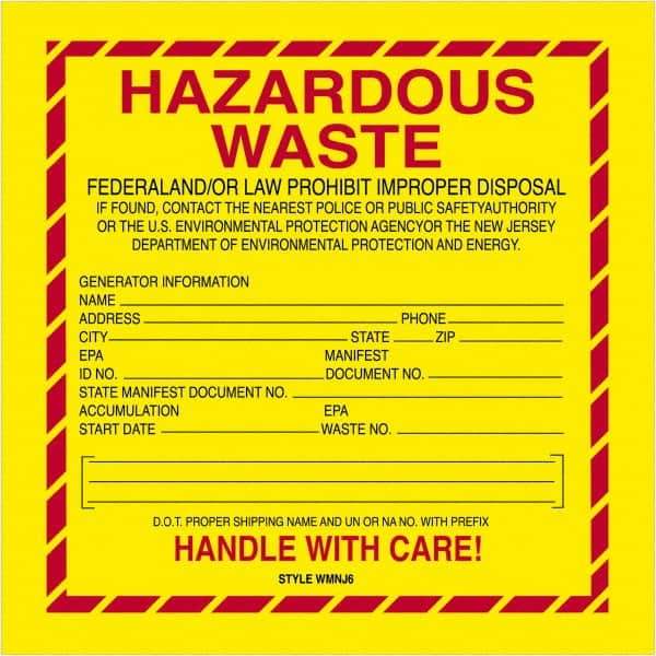 Tape Logic - 6" Long, Yellow/Red/Black/Gray Vinyl D.O.T. Labels - For Multi-Use - Americas Industrial Supply