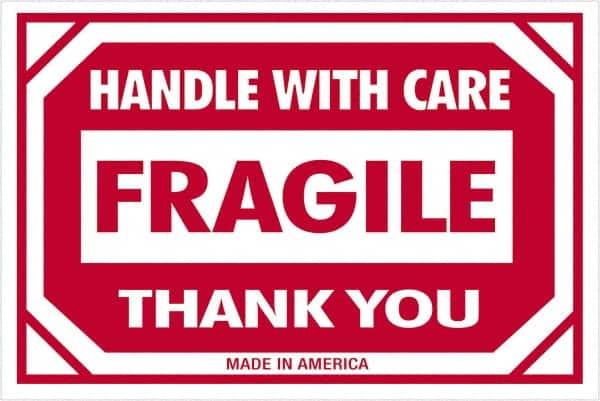 Tape Logic - 3" Long, Red/White Paper Shipping Label - For Multi-Use - Americas Industrial Supply