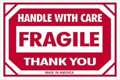 Tape Logic - 3" Long, Red/White Paper Shipping Label - For Multi-Use - Americas Industrial Supply