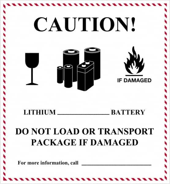 Tape Logic - 4-5/8" Long, Red, Black on White Paper D.O.T. Labels - For Multi-Use - Americas Industrial Supply