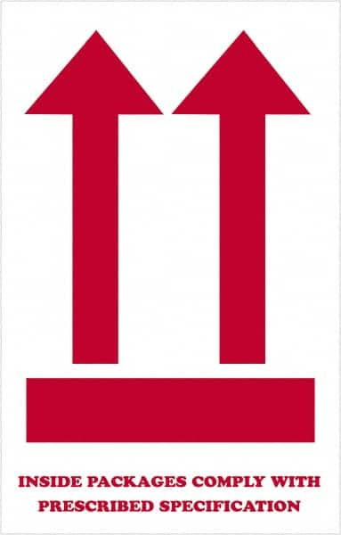 Tape Logic - 8" Long, Red/White Paper Shipping Label - For Multi-Use - Americas Industrial Supply