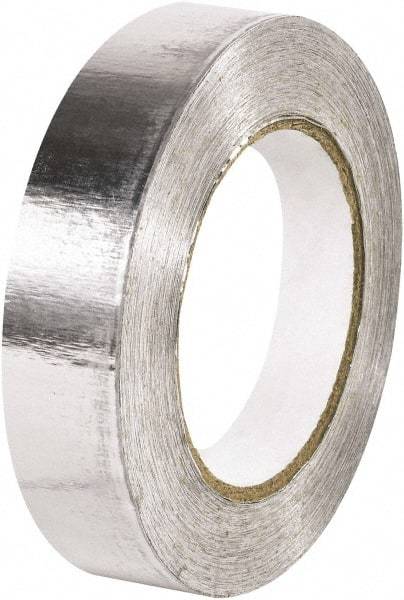 Made in USA - 1" x 60 Yds Silver Foil Tape - 5 mil, Acrylic Adhesive, Aluminum Foil Backing - Americas Industrial Supply