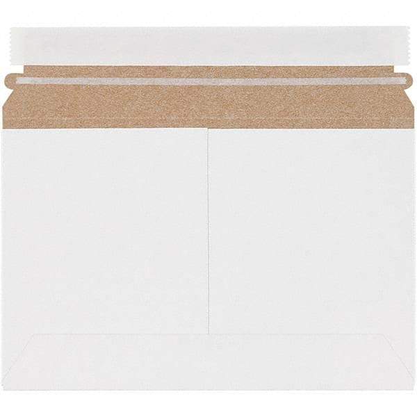Made in USA - 6" Long x 9-1/2" Wide Peel-Off Self-Seal Flat Mailer - White - Americas Industrial Supply