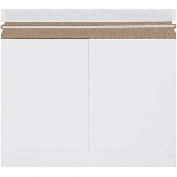 Made in USA - 9-3/4" Long x 12-1/4" Wide Peel-Off Self-Seal Flat Mailer - White - Americas Industrial Supply