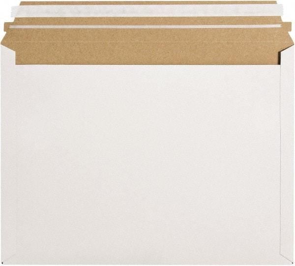 Made in USA - 9-1/2" Long x 12-1/2" Wide Peel-Off Self-Seal Flat Mailer - White - Americas Industrial Supply