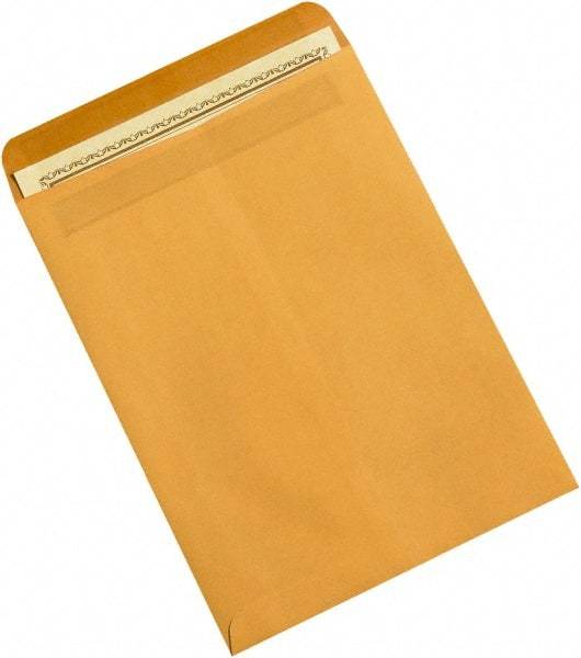 Made in USA - 12" Long x 9" Wide Self Seal Natural Kraft Envelope - Kraft - Americas Industrial Supply